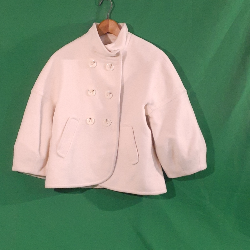 Bcbgmaxazria M cream color wool blend pea coat